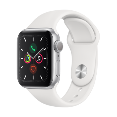 Watch Series 5 (GPS) 44mm | Silver Aluminium Case with White Sport Band | Bite